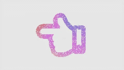 Icon hand point left is made up of LED square shapes that shimmer and flicker. Stock Footage 292535352