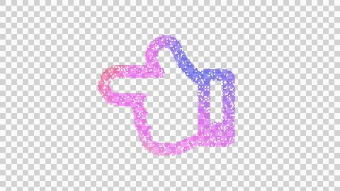 Icon hand point left is made up of LED square shapes. There are bright diodes Stock Illustration