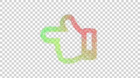 Icon hand point left is made up of LED square shapes. There are bright diodes Stock Illustration
