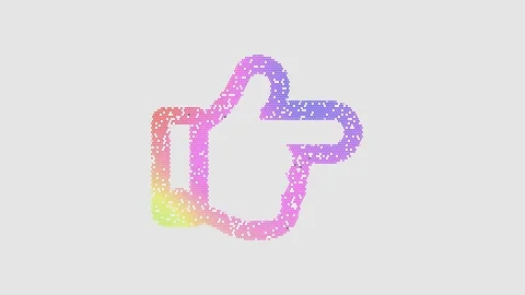 Icon hand point right is made up of LED square shapes that shimmer and flicker. Stock Footage 292528195