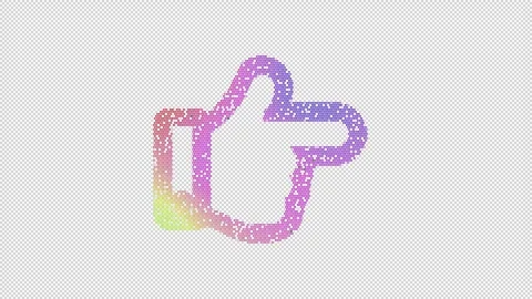 Icon hand point right is made up of LED square shapes that shimmer and flicker. Stock Footage 292535339