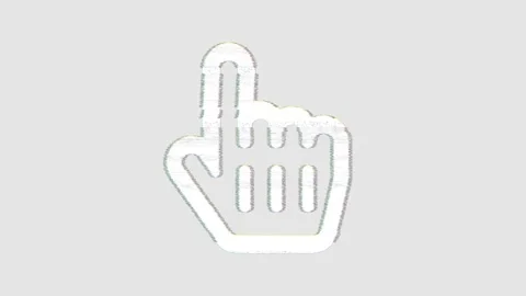 Icon hand pointer is distorted. Glitch. Noise, chromatic aberration, geometric Stock Footage 303397586
