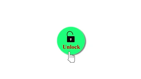 Icon of a hand pressing an unlock button with a padlock symbol animated on .. Stock Footage 258342210