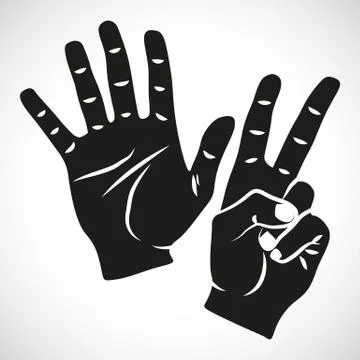 Icon Hand Seven Stock Illustration