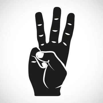 Icon Hand Three Stock Illustration