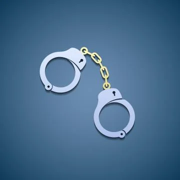 Icon handcuffs. Flat graphic. Stock-Illustration