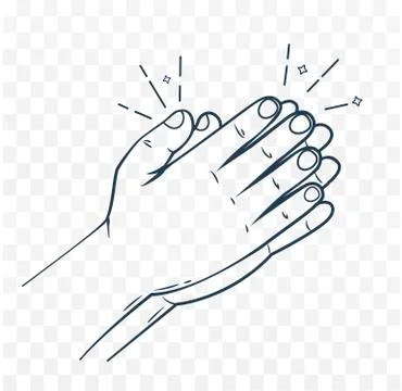 Icon hands in prayer linear style Illustrazione stock