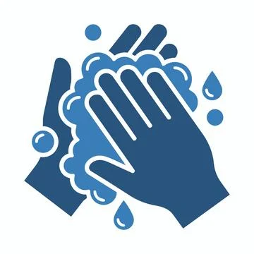 Icon of hands soaping and washing with lather handwashing sanitation cleaning Illustrazione stock