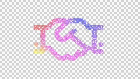 Icon handshake is made up of LED square shapes. There are bright diodes and Stock Illustration
