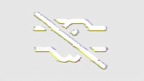 Icon handshake slash is distorted. Glitch. Noise, chromatic aberration, Video stock 301442246