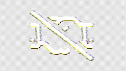 Icon handshake slash is distorted. Glitch. Noise, chromatic aberration, Video stock 301442263