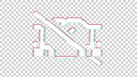Icon handshake slash is distorted. Glitch. Noise, chromatic aberration, Stock Illustration