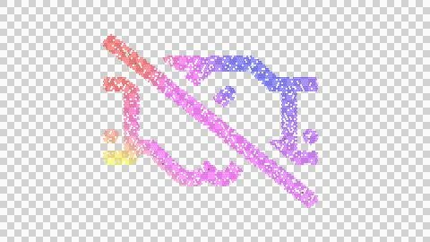 Icon handshake slash is made up of LED square shapes. There are bright diodes Stock Illustration