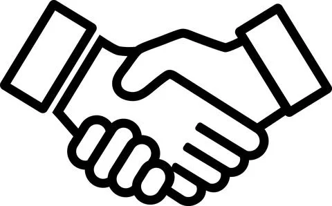 The icon of handshake of two hands as concept of trust and partnership Illustrazione stock