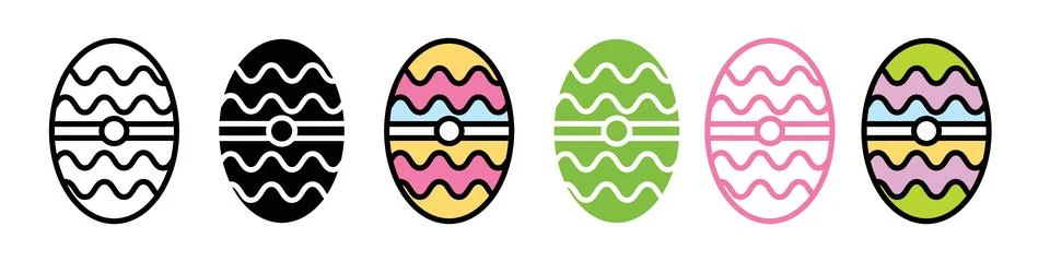 Icon of Happy Easter Egg Ornaments for Traditional Christian Festival Decor.. 스톡 일러스트