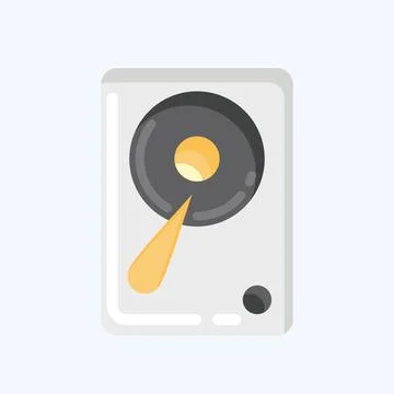 Icon Hardisk. suitable for Computer Components symbol. flat style. simple des Stock Illustration