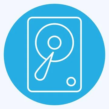 Icon Hardisk. suitable for Computer Components symbol. blue eyes style. simpl Stock Illustration