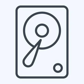 Icon Hardisk. suitable for Computer Components symbol. line style. simple des Stock Illustration