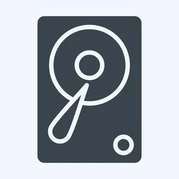 Icon Hardisk. suitable for Computer Components symbol. glyph style. simple de Stock Illustration