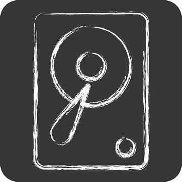 Icon Hardisk. suitable for Computer Components symbol. chalk Style. simple .. Stock-Illustration
