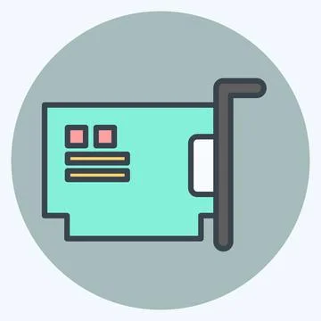 Icon Hardware. related to Computer symbol. color mate style. simple design .. Illustrazione stock