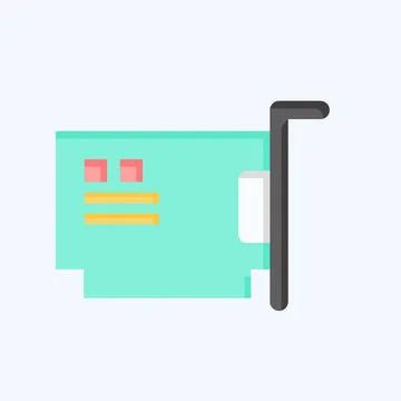 Icon Hardware. related to Computer symbol. flat style. simple design editab.. Illustrazione stock