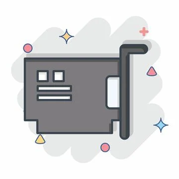Icon Hardware. related to Computer symbol. comic style. simple design edita.. Illustrazione stock