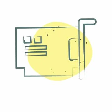 Icon Hardware. related to Computer symbol. Color Spot Style. simple design .. Illustrazione stock