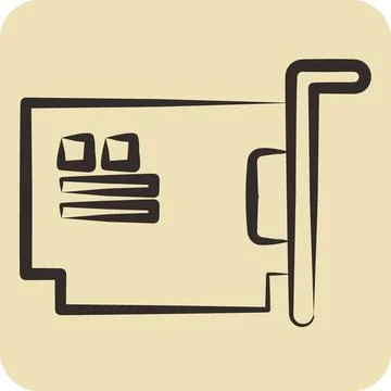 Icon Hardware. related to Computer symbol. hand drawn style. simple design .. Stock Illustration