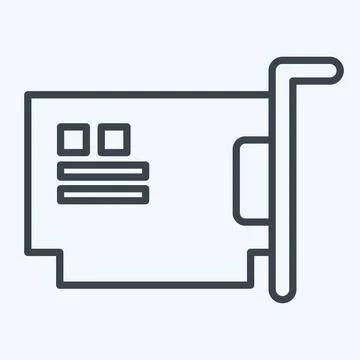 Icon Hardware. related to Computer symbol. line style. simple design editab.. Illustrazione stock