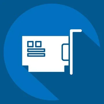 Icon Hardware. related to Computer symbol. long shadow style. simple design.. Stock-Illustration
