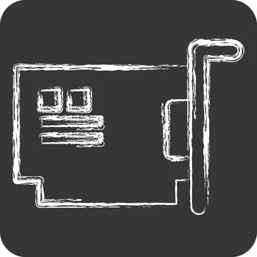 Icon Hardware. related to Computer symbol. chalk Style. simple design edita.. Stock Illustration