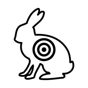 Icon Of Hare Silhouette With Target Stock Illustration