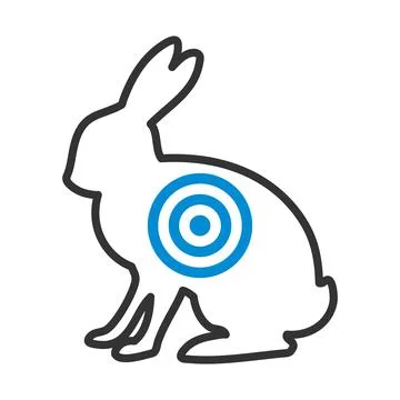 Icon Of Hare Silhouette With Target Stock Illustration
