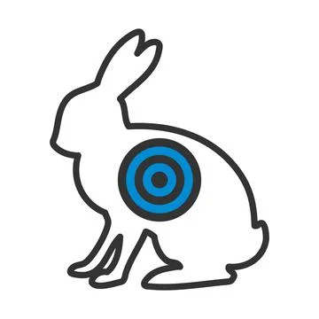 Icon Of Hare Silhouette With Target Stock Illustration