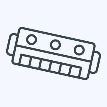 Icon Harmonica. related to Instruments symbol. line style. design editable Stock Illustration