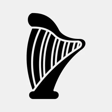 Icon harp. St. Patrick's Day celebration elements. Icons in glyph style. Go.. Stock Illustration