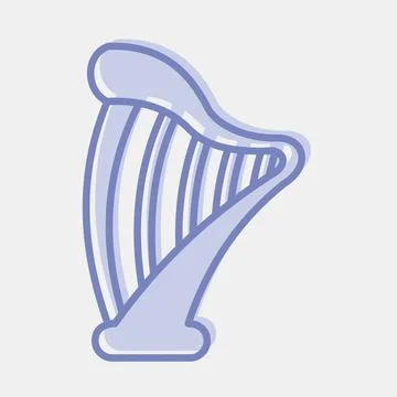 Icon harp. St. Patrick's Day celebration elements. Icons in two tone style... Stock Illustration