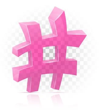 Icon hashtag mark sign graphic elements for design vector illustration Stock Illustration