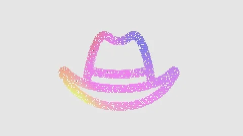 Icon hat cowboy is made up of LED square shapes that shimmer and flicker. There Stock Footage 297596559