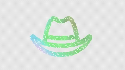 Icon hat cowboy is made up of LED square shapes that shimmer and flicker. There Stock Footage 297597820