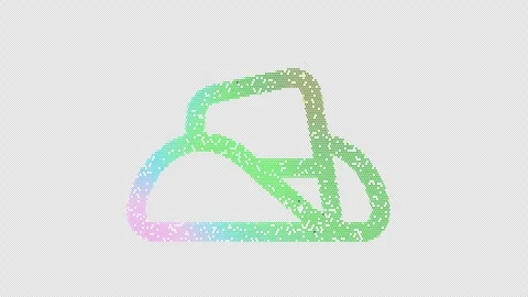 Icon hat cowboy side is made up of LED square shapes that shimmer and flicker. Stock Footage 297597860