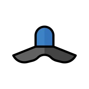 Icon hat flat line style pixel perfect. Stock Illustration