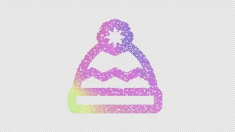 Icon hat winter is made up of LED square shapes that shimmer and flicker. There Stock Footage 297598140
