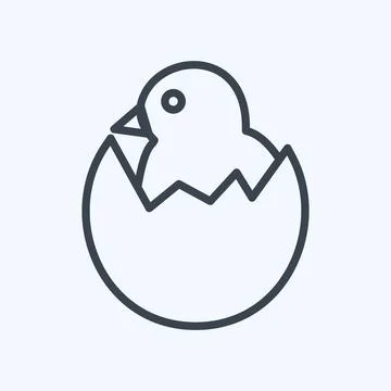 Icon Hatched Egg. suitable for Garden symbol. line style. simple design edita 스톡 일러스트