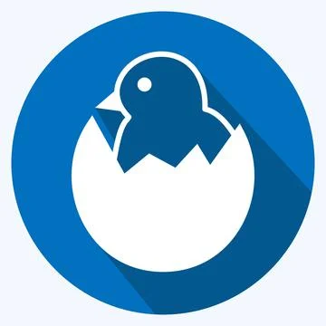 Icon Hatched Egg. suitable for Garden symbol. long shadow style. simple desig 스톡 일러스트