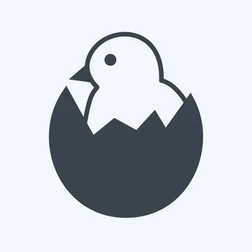 Icon Hatched Egg. suitable for Garden symbol. glyph style. simple design edit 스톡 일러스트