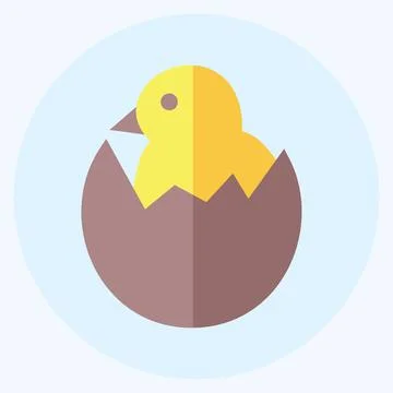 Icon Hatched Egg. suitable for Garden symbol. flat style. simple design edita Stock Illustration