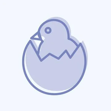 Icon Hatched Egg. suitable for Garden symbol. two tone style. simple design e Stock Illustration