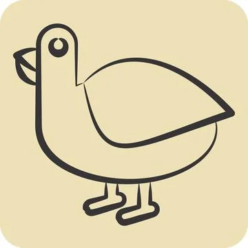 Icon Hawaii State Bird. related to Hawaii symbol. hand drawn style. design .. Stock-Illustration